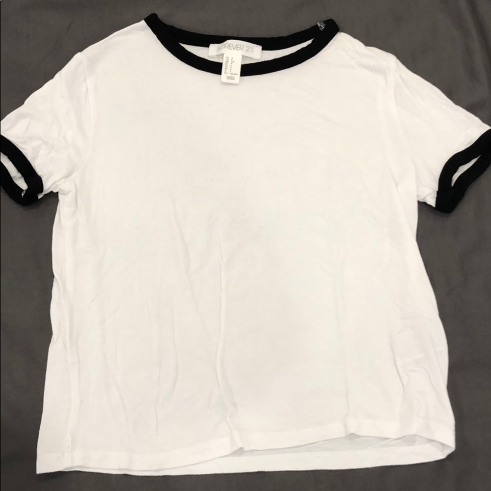 Forever 21 White Ringer Tee